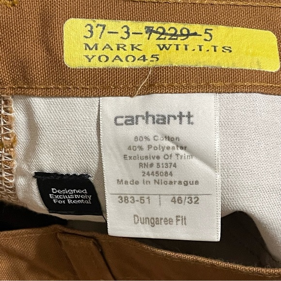 Carhartt dungaree fit pants size 46/32 brown in color - Picture 5 of 7